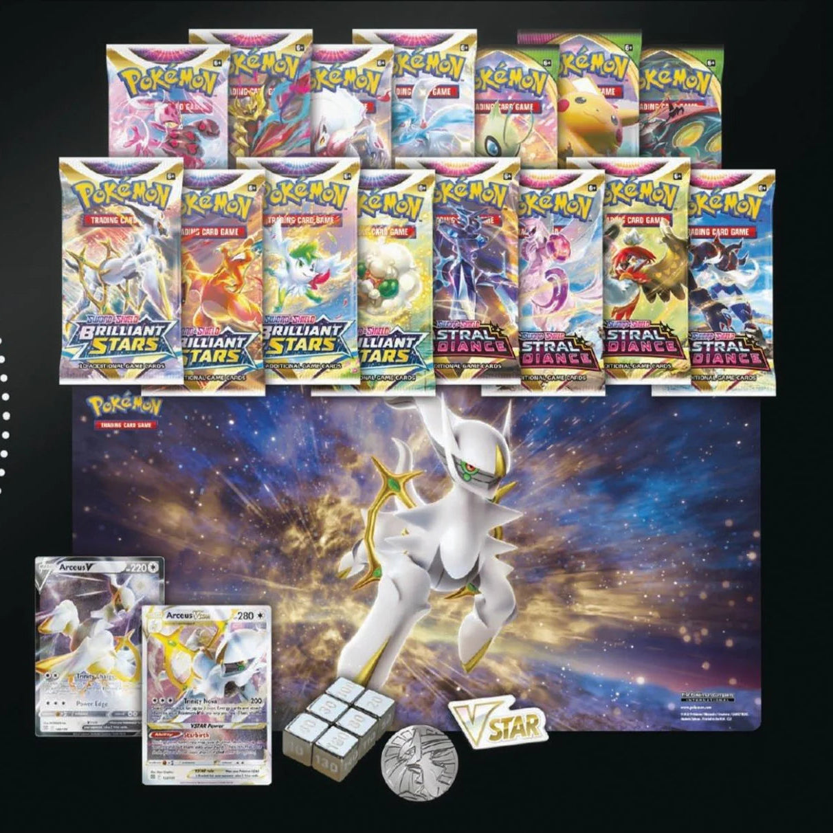 pokemon trading card game arceus vstar ultra-premium collection 2022 Pokemon Arcus Ultra Premium Collection - Arceus Vstar #123 Metal Card PSA 9 Mint